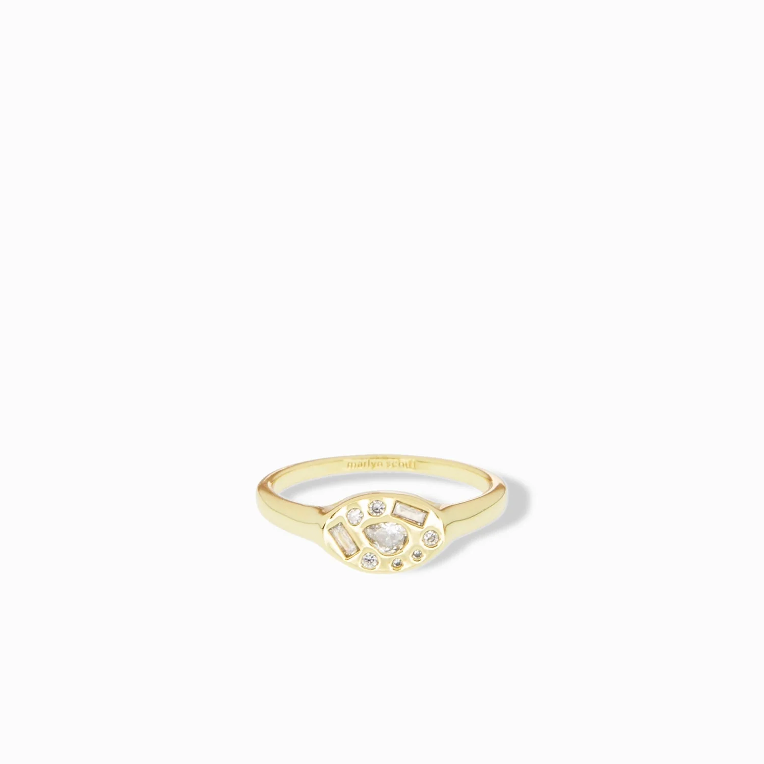 multi shape pave signet ring - Image 5